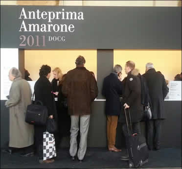 Registration desk for Anteprima Amarone 2011