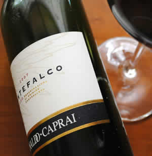 Bottle of 2007 Arnaldo Caprai Montefalco Rosso wine.