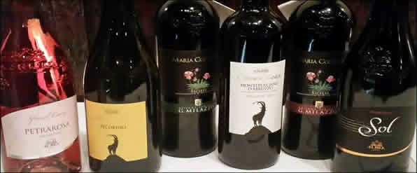 Wines from Rapp and Wine Company served at Tartufo Restaurant.