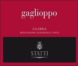 Label of 2014 Gaglioppo from Statti winery