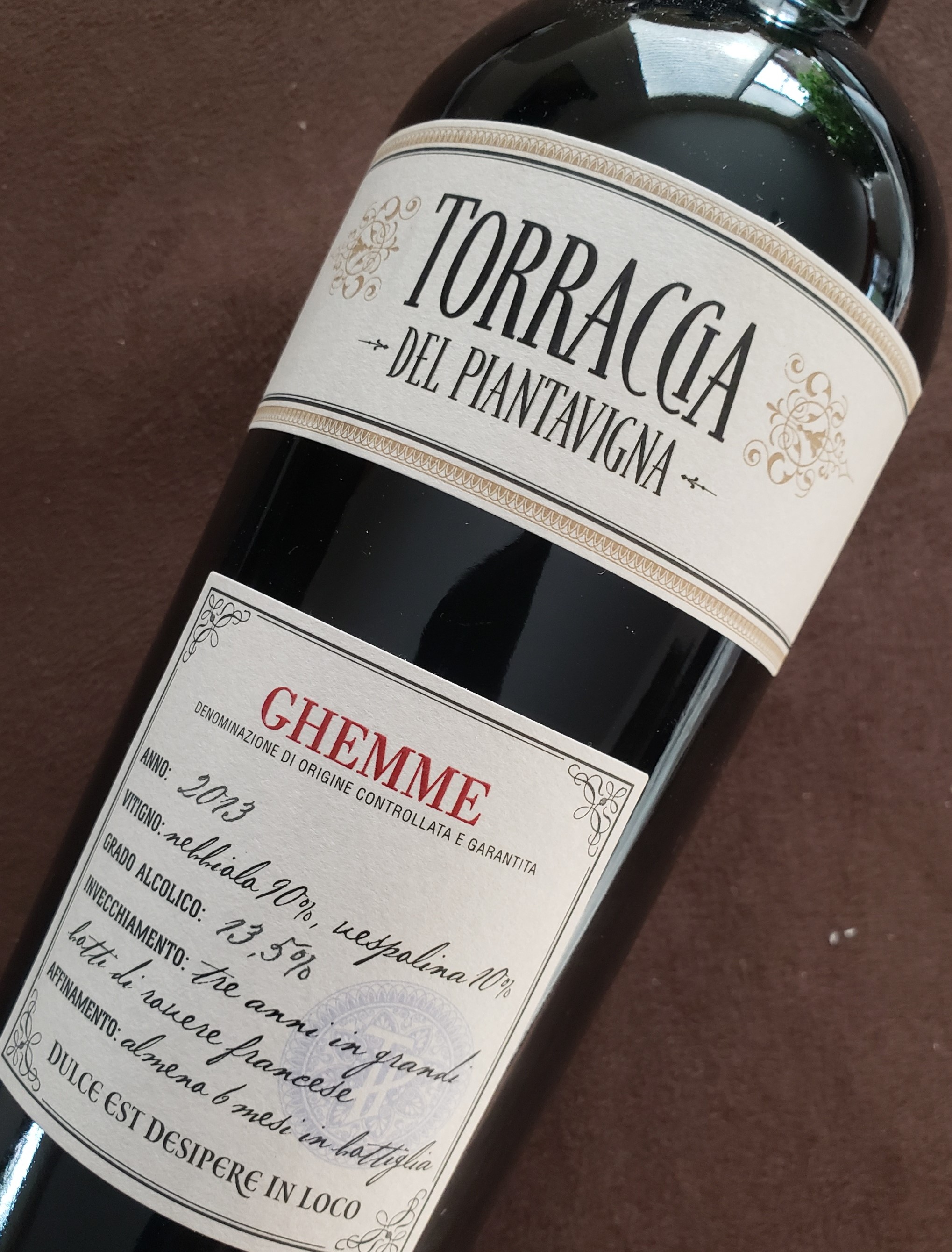 2013 Ghemme DOCG from the Torraccia del Pientavigna winery in the northern part of the Piedmont region.