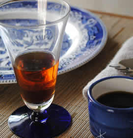 Amaro with espresso cup