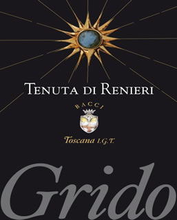Bottle label for Tenieri's 2010 "Grido" Toscana Merlot
