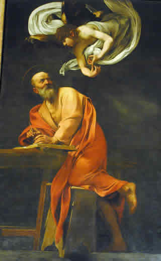 Saint Matthew and angel by Caravaggio