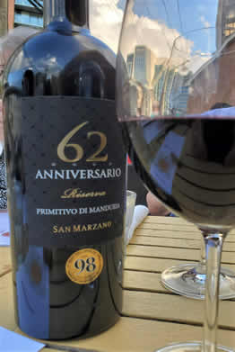 2017 "62 Anniversario" Primitivo di Manduria Riserva from the San Marzano winery in Puglia