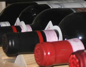 Wines on rack