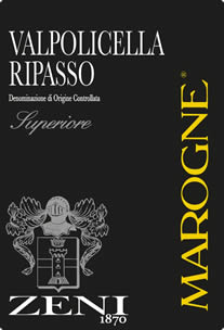 2018 "Marogne" Valpolicella Ripasso Superiore from the Zeni Winery in Veneto